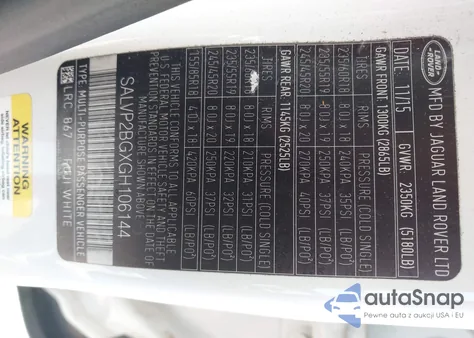 2016 Land Rover Range Rover Evoque Se/Se Premium from USA, damaged, VIN SALVP2BGXGH106144